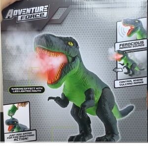Adventure Force Green and Black Roaring Dinosaur Toy